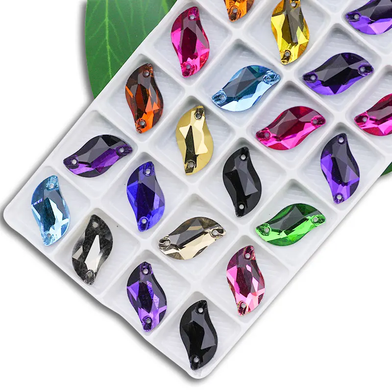 Sparkling S-Shape Colorful Glass Rhinestones