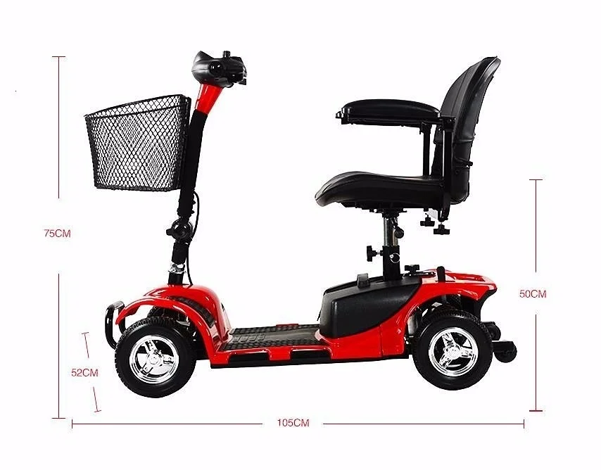 Electric Scooter For Elderly Four Wheels Electric Scooters 8 Inch 24V 250W Electric Kick Scooter For AdultsDisabled (10)