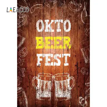 

Laeacco Old Wooden Board The Munich Oktoberfest Beer Party Poster Grunge Pattern Photo Background Photography Backdrop Photocall