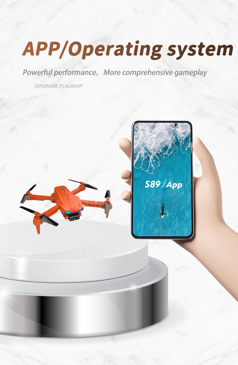 RC Helicopters medium 2021 New S89 pro Drone 4k HD Dual Camera 1080P WiFi Fpv Visual Positioning  Dron Height Preservation Rc Quadcopter VS V4 Drone blade rc helicopter