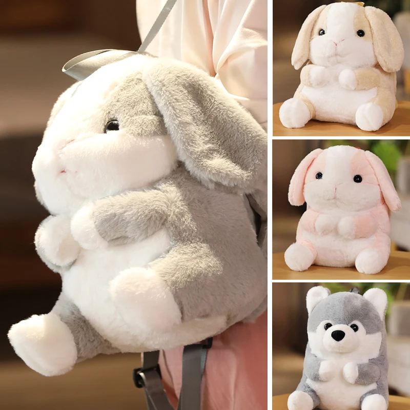 Cute Cartoon Rabbit Shoulder Bag Furry Rabbit Cartoon Plush Bags Girls Birthday Gifts