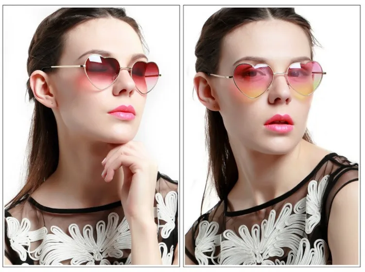 

Woohoo 2020 New Vintage Heart Sunglasses Women Brand Designer Candy Color Gradient Sun Glasses Outdoor Goggles Oculos De Sol