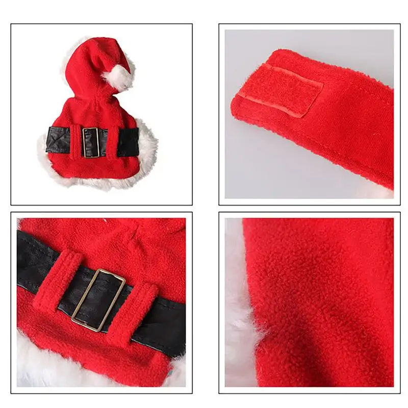 Костюм Санта-Клауса для питомца, Рождественский плащ для питомца, милый Санта-Клаус с капюшоном, теплый плащ для питомца, костюм для питомца, для собак, кошек