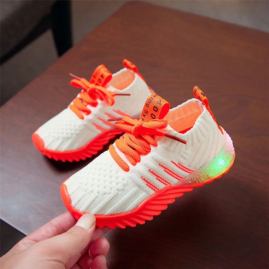 Children's sneakers LED lights boys and girls candy color soccer shoes LED light sports shoes casual shoes light shoes #40J30 (23)