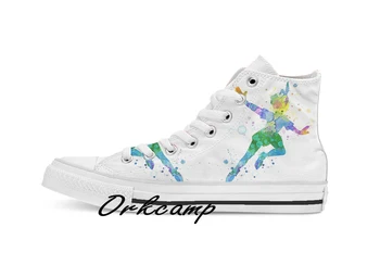 

Watercolor Peter Pan Custom Casual High Top lace-up Canvas shoes sneakers Drop shipping
