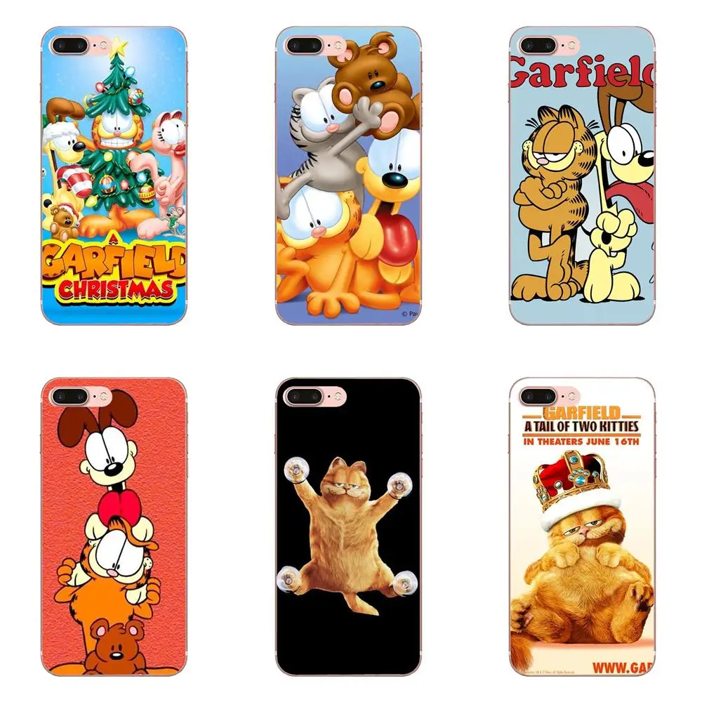 Для Sony Xperia Z Z1 Z2 Z3 Z4 Z5 compact Mini M2 M4 M5 T3 E3 E5 XA XA1 XZ Premium Soft Mobile Cute Garfield Cat|Бамперы| |