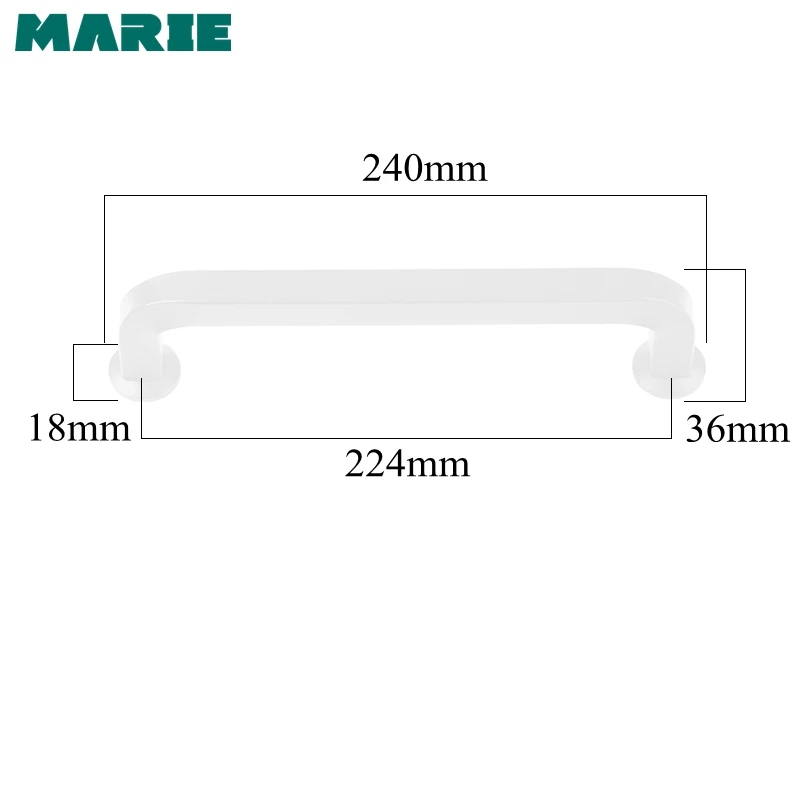 FH424 224mm White Выдвижная ручка для шкафа, кухонная ручка, современный стиль, Мебельная ручка, ручка для шкафа из нержавеющей стали - Цвет: FH424 224mm White