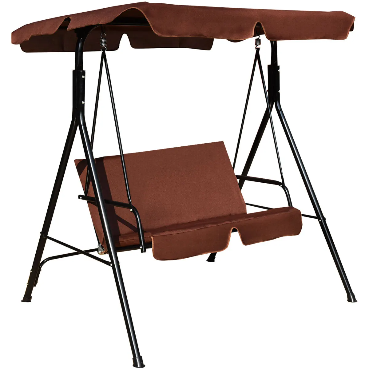 Costway Loveseat патио качели с тентом Glider гамак мягкая стальная рама открытый кофе