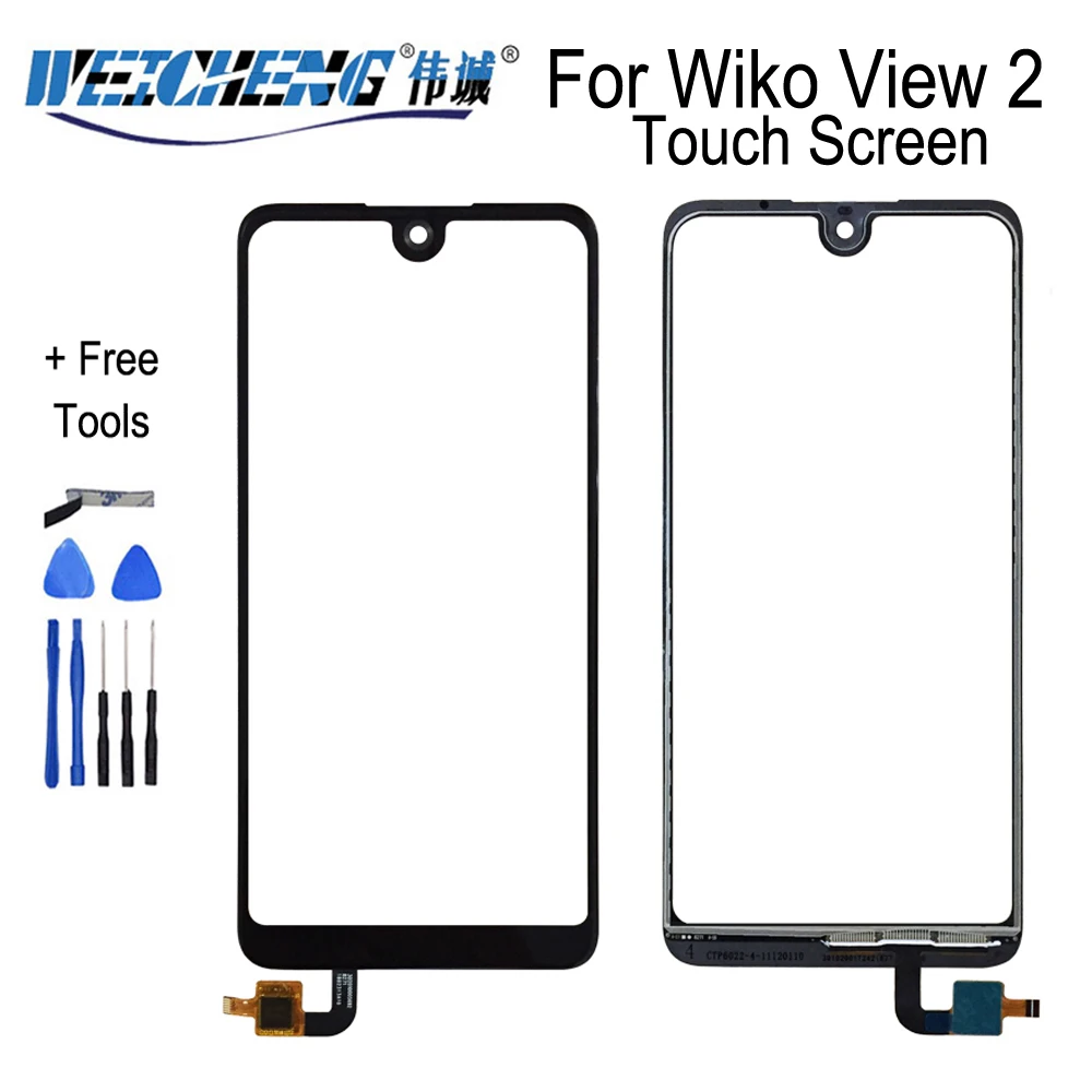 6,0 ''черный сенсорный экран дигитайзер панель для Wiko View 2 Сенсорная Панель переднее стекло объектив сенсор сенсорный экран+ Инструменты