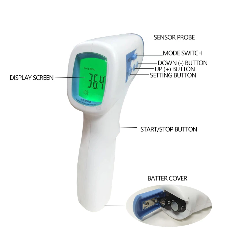 

CE Approved Non-contact Body Thermometer Forehead Digital Infrared Thermometers Family Use Termometro Baby/Adult Temperature