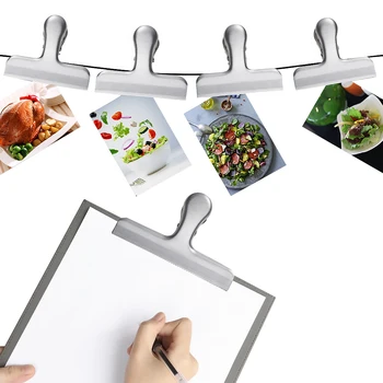 

10Pcs Stainless Steel Food Clips File Snacks Metal Clip Plastic Bag Sealing Clamps for Kitchen Office