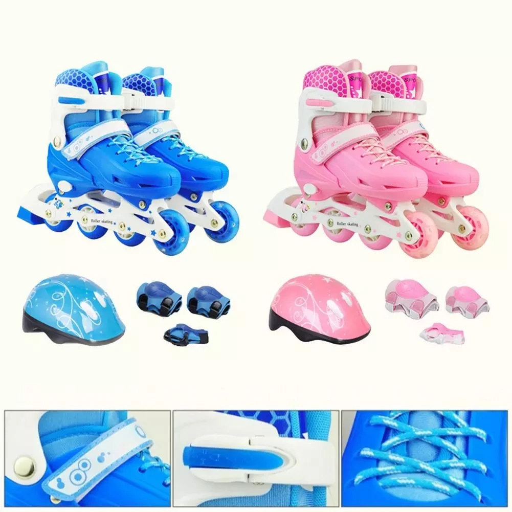 Adjustable Skates For Kids Skates Rollerskates Skates Shoes Wheels Inline Skates Kids Outdoor Skate With Light Up Wheels