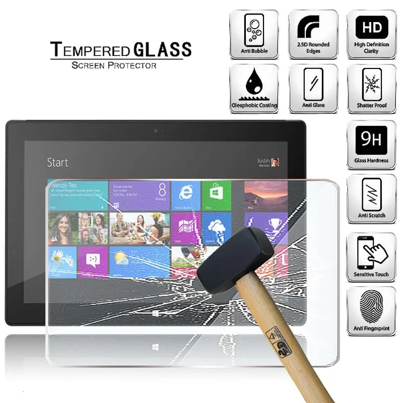 

Tablet Tempered Glass Screen Protector Cover for Microsoft Surface Pro HD Anti-Screen Explosion-Proof Breakage Tempered Film