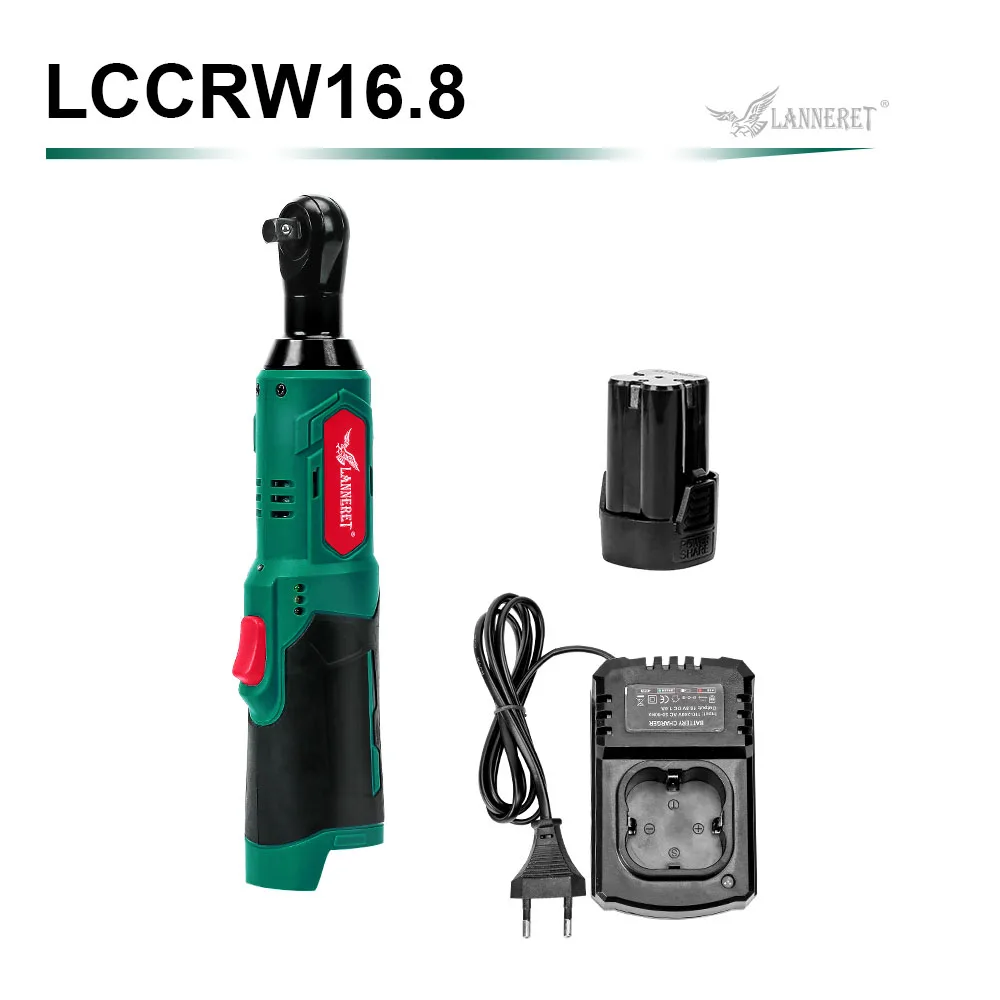 Green 1pc battery LANNERET электрический ключ с трещоткой Аккумуляторный ключ 16,8 в 3/" Леса 70 нм крутящий момент Трещотка с розетками рукав - Цвет: Green 1pc battery