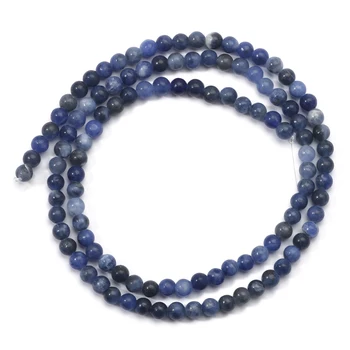 Natural Gemstone Round Beads – 2/3/4mm Agate, Labradorite, Quartz, Amazonite (15" Strand) 42