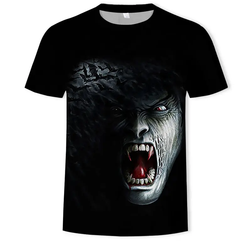 

Vampire night t shirt 3D horror tshirt darkness Hip Hop Tee Streetwear Clothes print Character 3d t-shirt Cool Men Clothing 2018