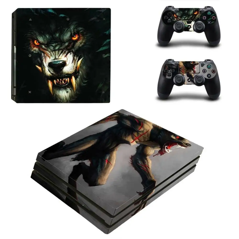 YSP4P-0196 PS4 Pro наклейки с волком PS 4 Play station 4 Pro виниловая кожа наклейки Pegatinas для playstation 4 Pro консоли и контроллера - Цвет: YSP4P-0196