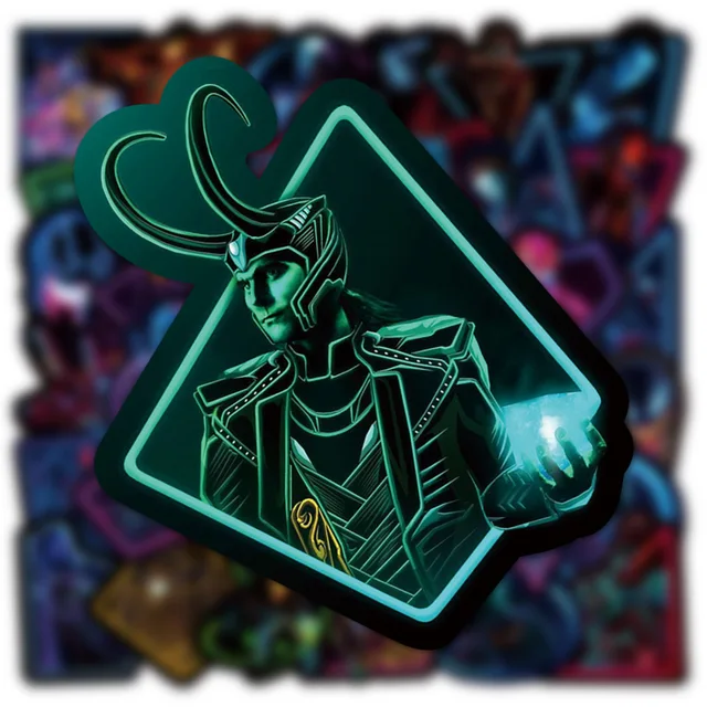 10/30/50/100PCS Disney Marvel Neon The Avengers Spider-Man Anime Stickers Luminous Car Laptop Phone Bike Vinyl Sticker for Kids 5
