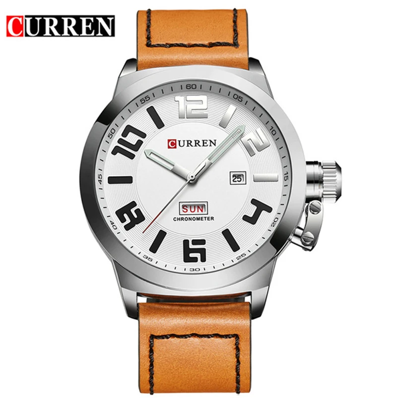 

Curren Mens Watches Top Brand Luxury Leather Strap Quartz Men Watch Men's Fashion Casual Sport Date Wristwatch Relogio Masculino