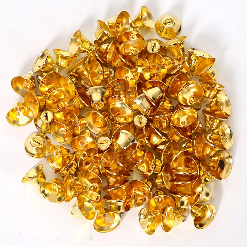 100 Pz/Pacco Natale Piccole Campane 1Cm 2Cm Piccolo Metallo Jingles Campane Albero Di Natale Ornamenti Oro Argento Campane Per Artigianato