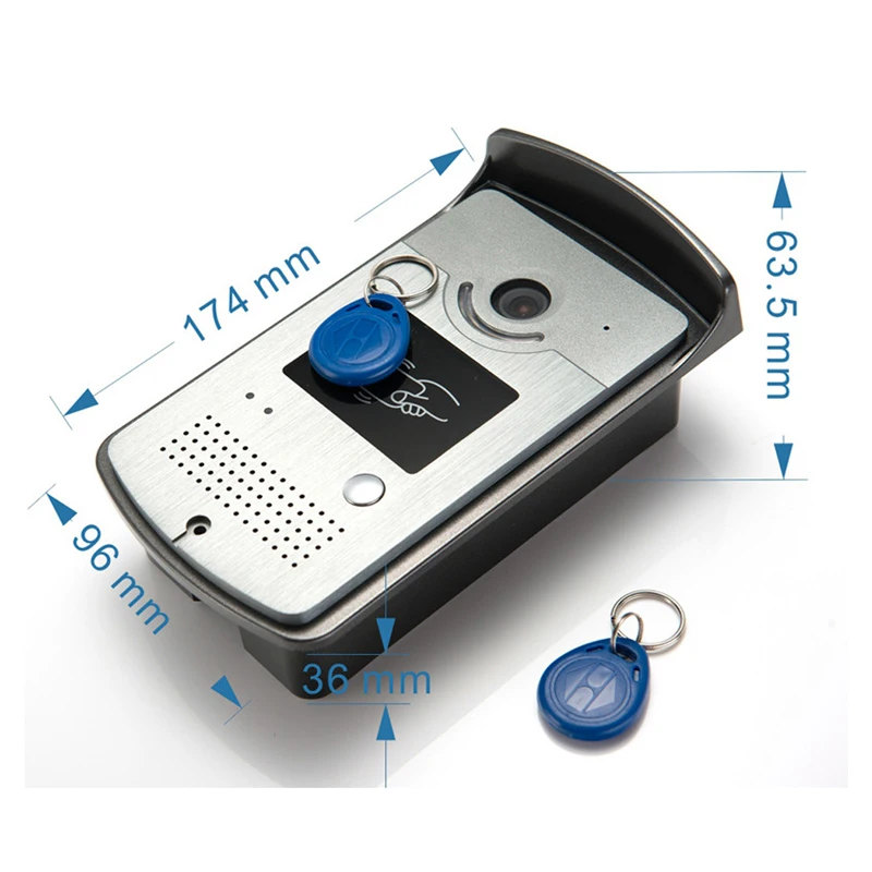 Sysd Wired 7'' Monitor Wired Video Doorbell Intercom Ip55 Level Infared  Night Vision With Rfid Unlock Camera - Video Intercom - AliExpress