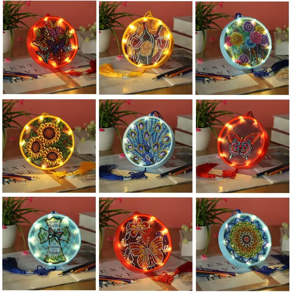 

DIY Diamond Painting Led Night Light Special Shaped Drill Cross Stitch Embroidery Number Kit Lamp for Bedroom Bedside Art Craft