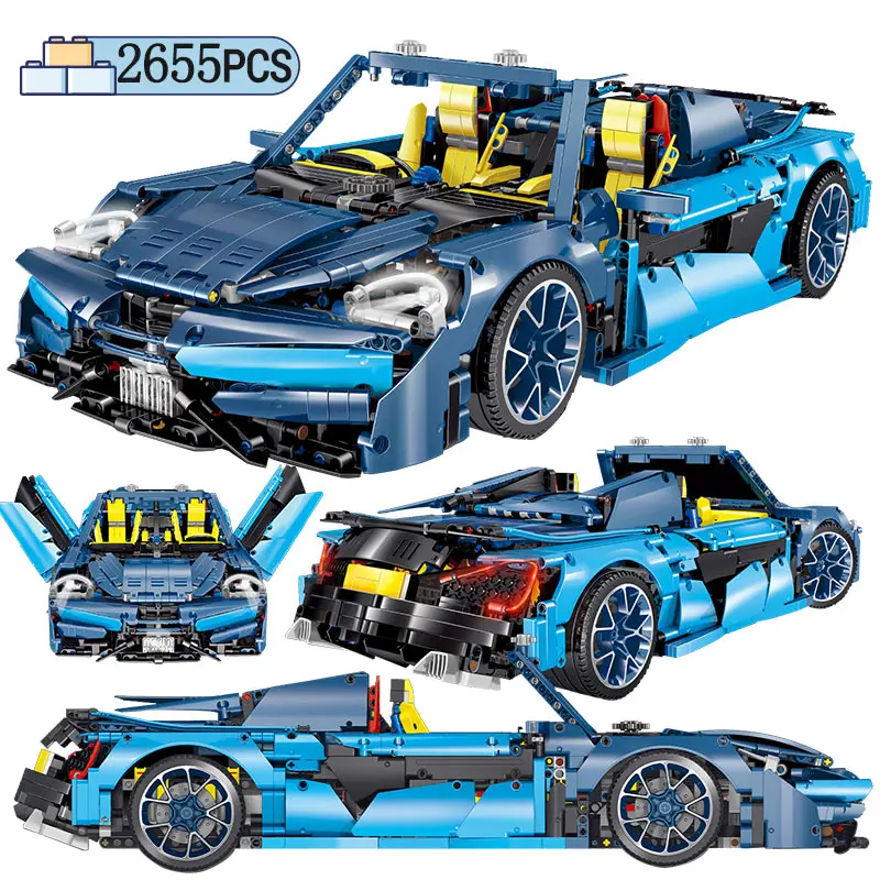 LOZ 1:10 город Bugatti гоночный крутой спортивный автомобиль MOC мини-модель