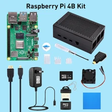 Elecrow 4 ГБ ОЗУ Raspberry Pi 4B комплект макетная плата модуль с WIFI Bluetooth 5,0 Micro HDMI 4K+ Корпус+ блок питания