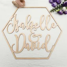 Деревянные пользовательские Жених невесты свадебное имя украшения персонализированные вечерние аксессуары деревянные двери висячие DIY Поставки знак имени подарки