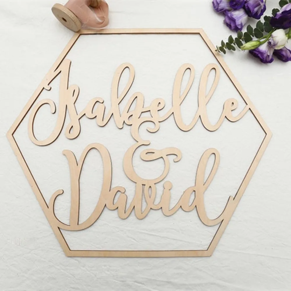 

Wooden Custom Bride Groom Wedding Name Decoration Personalized Party Accessory Wood Door Hanging DIY Supplies Name Sign Gifts