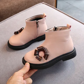 

Children's Shoes Girls Kids Boots Flower Soft Bottom Girl Snowfield Boots Increase Down Girl Short Boots