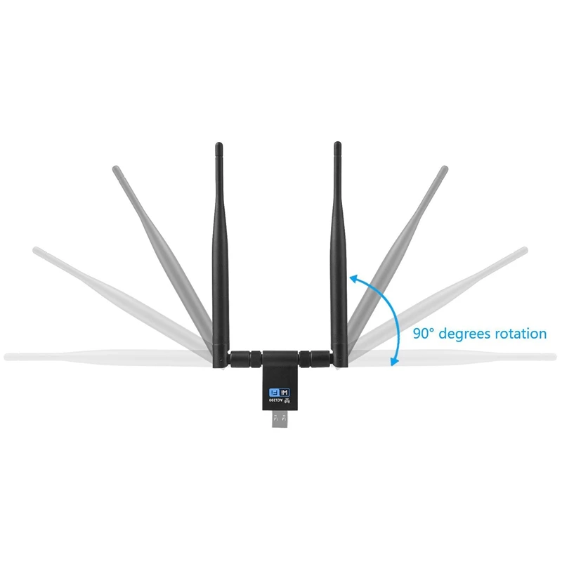 USB Wifi антенный адаптер AC1200Mbps беспроводная WiFi сетевая карта Бесплатный драйвер USB3.0 двухдиапазонный Wifi приемник передатчик ключ
