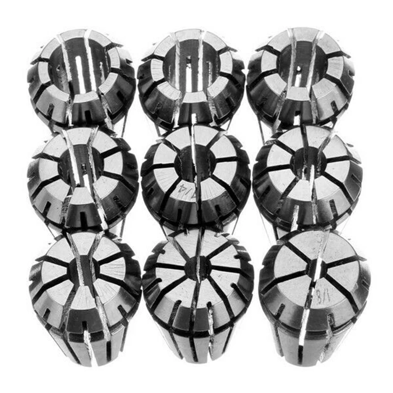EASY-9Pcs Er16 1/8 до 3/8 дюймов пружинный цанговый патрон цанговый для фрезерного токарного станка с ЧПУ