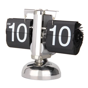 

Home Study Room Flip Down Clock Internal Gear Operated Retro Decoration Indoor Accurate Double Stand Desktop Page Turning Office