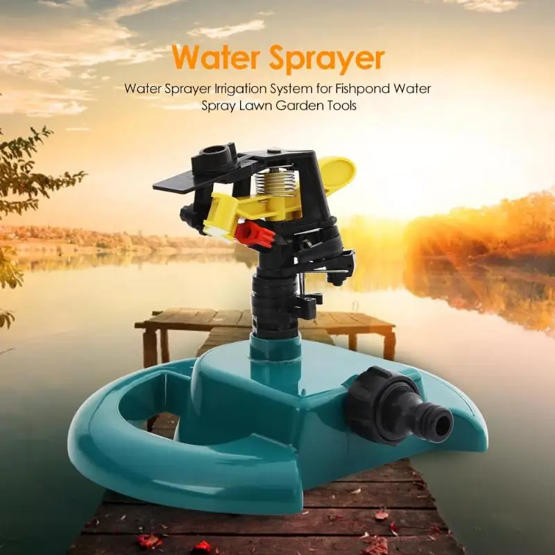 Rotating Water Sprayer Irrigation System ABS Plastics Easy to Install Water-Saving for Fishpond Water Spray Garden Tools