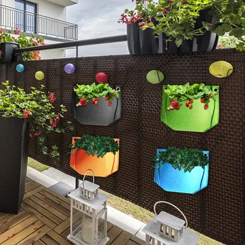 

1PC Vertical Hanging Wall Planter Living Wall Feltcloth Growing Container Bags planters for outdoor plants WY616