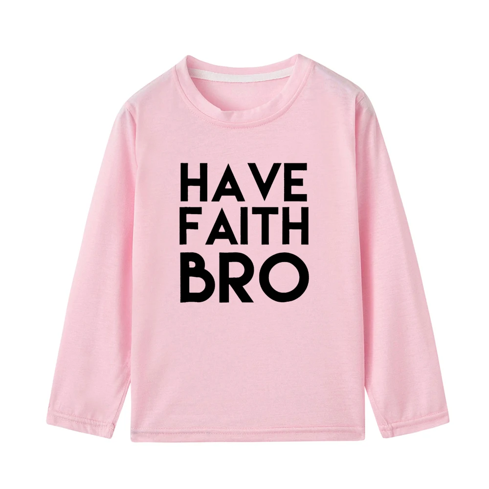 Have Faith/Детские футболки с длинными рукавами для мальчиков; крутая Осенняя футболка с надписью «Brothers family look»; футболки; одежда для малышей