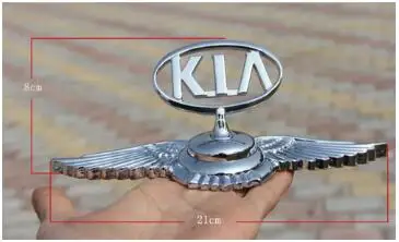 Хромированный металлический автомобиль передняя капот орнамент стикер-значок, наклейка эмблема подходит для Ki a - Цвет: Silver