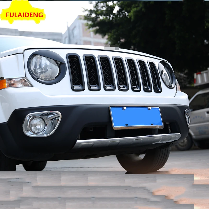 2 шт. для Jeep Патриот 2011- ABS Angry стиль Передняя фара Крышка лампы Отделка автомобиля Стайлинг
