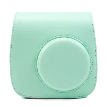 

For Fujifilm Instax Mini 8 Mini 9 Camera PU Leather Color Bag Instax Mini case with Shoulder Strap Transparent Crystal Cover