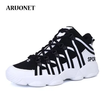 

AURONET Handsome Cool Men's Shoes Sports PU Comfortable Breathable Men Shoes Wear-Resistant Men's Casual Shoes Basket Homme