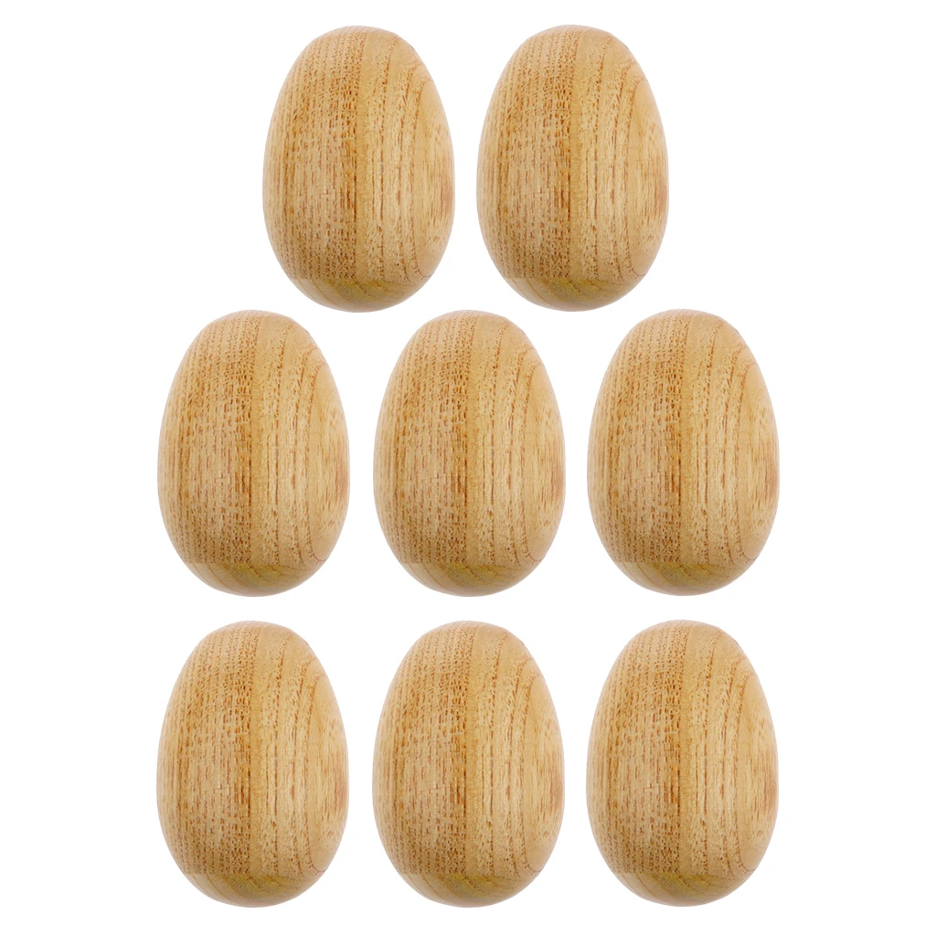 Handcrafted 8x Wooden Egg Shaker Hand Shakers Mini Percussion 6.5x4cm