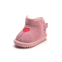 Зимние сапоги для маленьких мальчиков и девочек; теплые уличные детские сапоги; водонепроницаемые Нескользящие Детские плюшевые сапоги; хлопковая обувь для младенцев