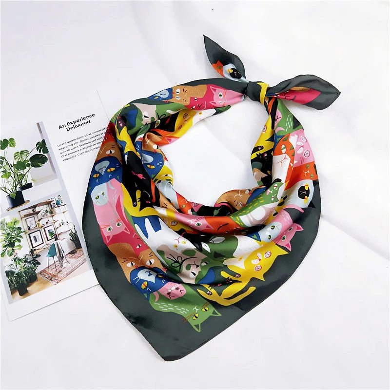 Bandana Silk Scarf Women Foulard Headband Luxury Brand Winter Scarves Fashion Zebra Handkerchief Square Neckerchief 70*70cm New mens head wrap bandana