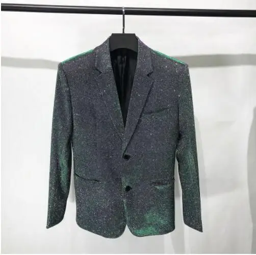 suit B-11 S-6XL! градиентный Яркий Тонкий костюм из двух предметов, клубный костюм, костюм для полных и полных - Цвет: suit B-11
