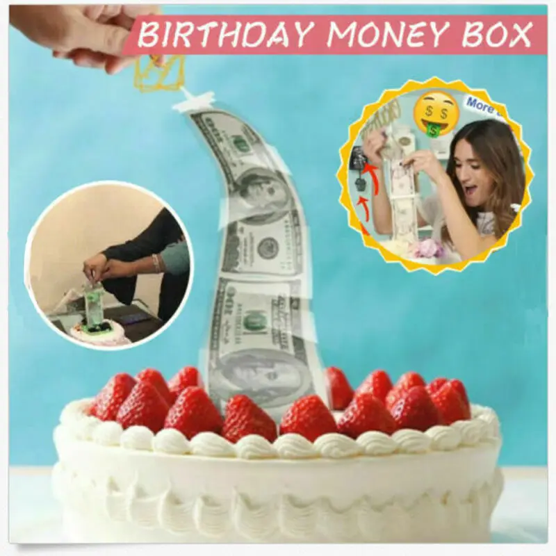 

Cake Decorating Supplies NEW Surprise Making Toy-Cake ATM-Happy Birthday Cake Topper - Money Box Funny