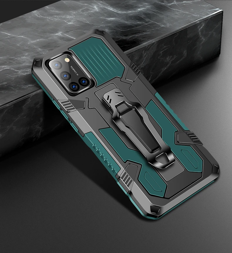 Mecha Armor Case for Samsung Galaxy A31 A 31 Shockproof Stand Holder Belt Clip Holster Cover M31 M31S M 31S | Мобильные телефоны и