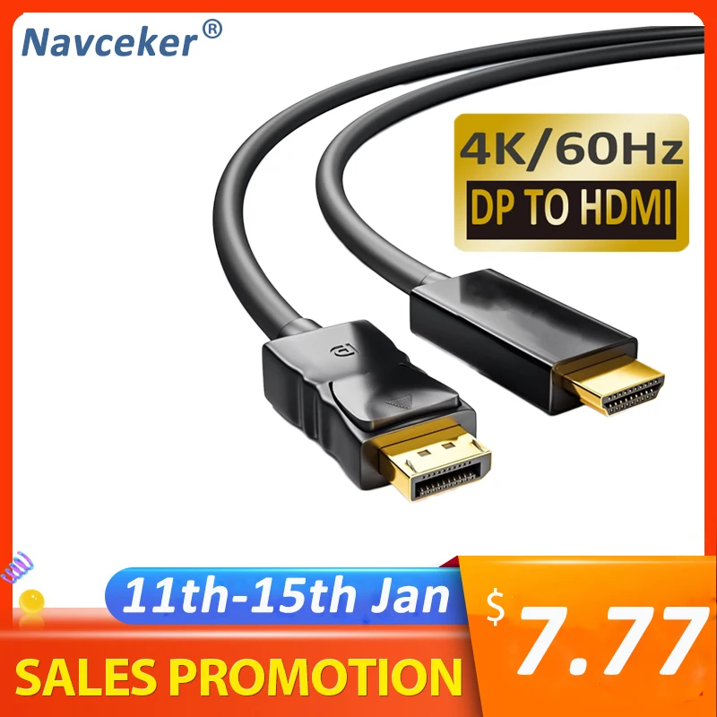 2020 Кабель DP HDMI 4K кабель со штыревыми соединителями на обоих концах для подключения Дисплей Порты и разъёмы к