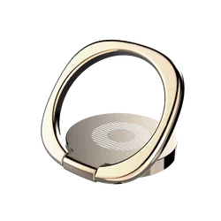 Universal Mini 360° Rotating Metal Phone Stand and Finger Ring Holder (Gold)