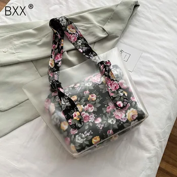 

[BXX] Fashion Flower Design High Capacity Bags For Women 2020 Simple Summer Shoulder Handbags Lady Simple Travel Bag HM535